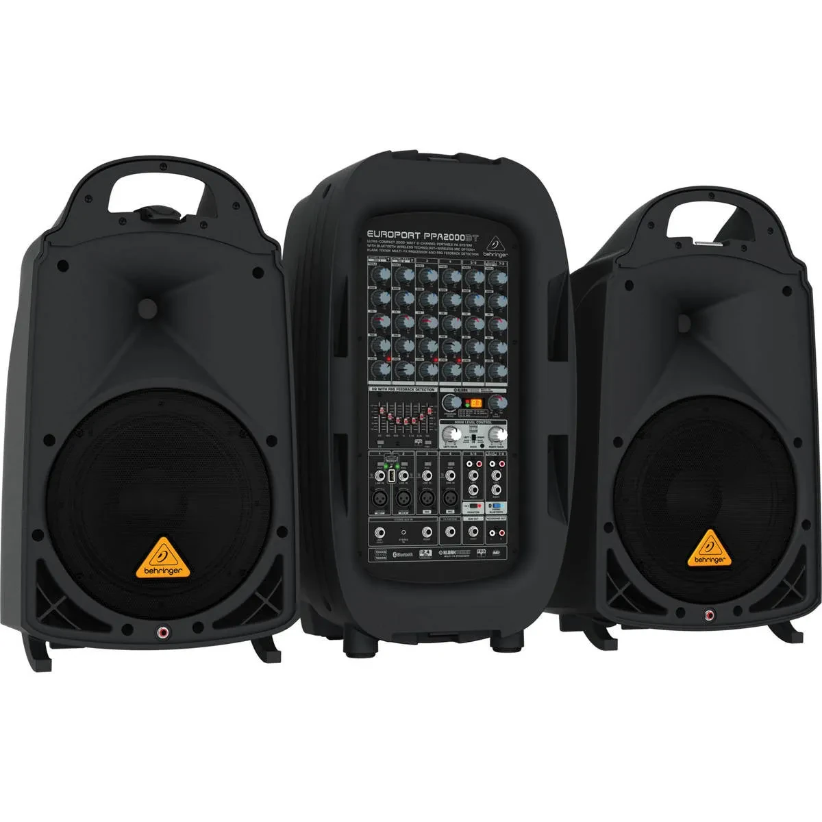 Behringer Europort PPA2000BT Ultra-Compact 2000W 8-Channel Portable PA System, B