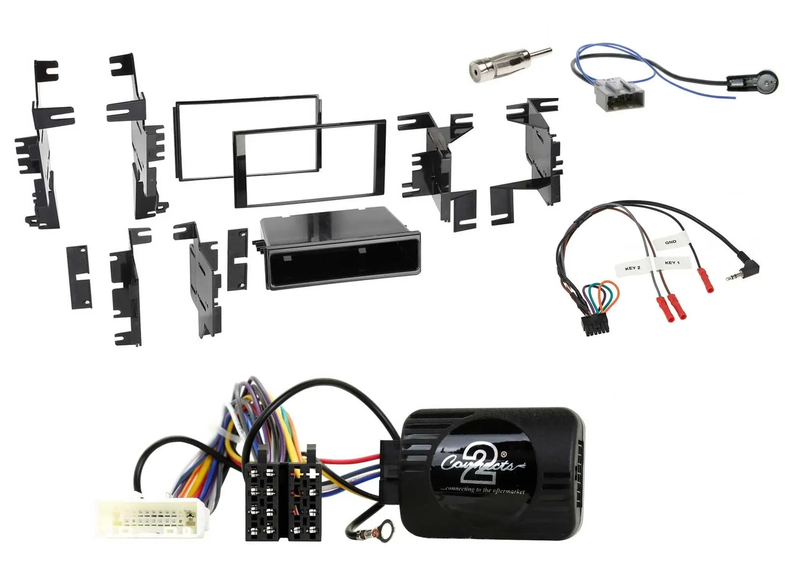 Einbauset Lenkradadapter Doppel DIN Autoradio für Nissan Tiida Versa C11 08-11 p