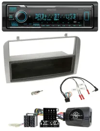 Kenwood Bluetooth Lenkrad DAB USB Autoradio für Alfa GT 147 07-10 silber Ablagef