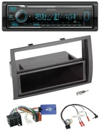 Kenwood Bluetooth Lenkrad DAB USB Autoradio für Fiat Ducato 2008-2011 schwarz