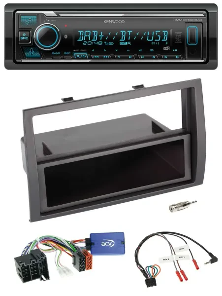 Kenwood Bluetooth Lenkrad DAB USB Autoradio für Fiat Ducato 2008-2011 schwarz