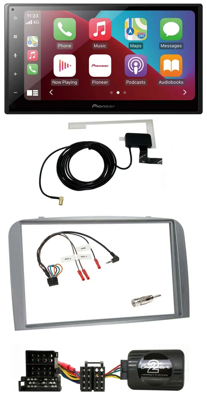 Pioneer USB Bluetooth DAB Lenkrad 2DIN Autoradio für Alfa Romeo 147 GT 04-10 sil