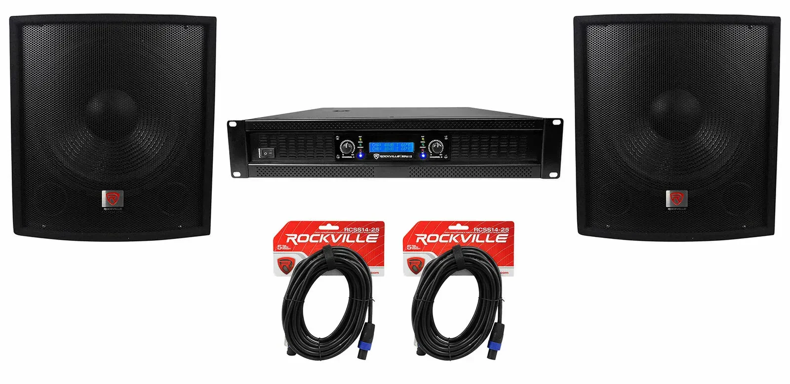 Сабвуфер пассивный Rockville SBG1158 Black 15" 800W 8 Ohm с усилителем (пара)