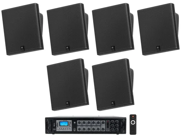 Настенная акустика JBL SLP12/T Black с усилителем (6 штук)