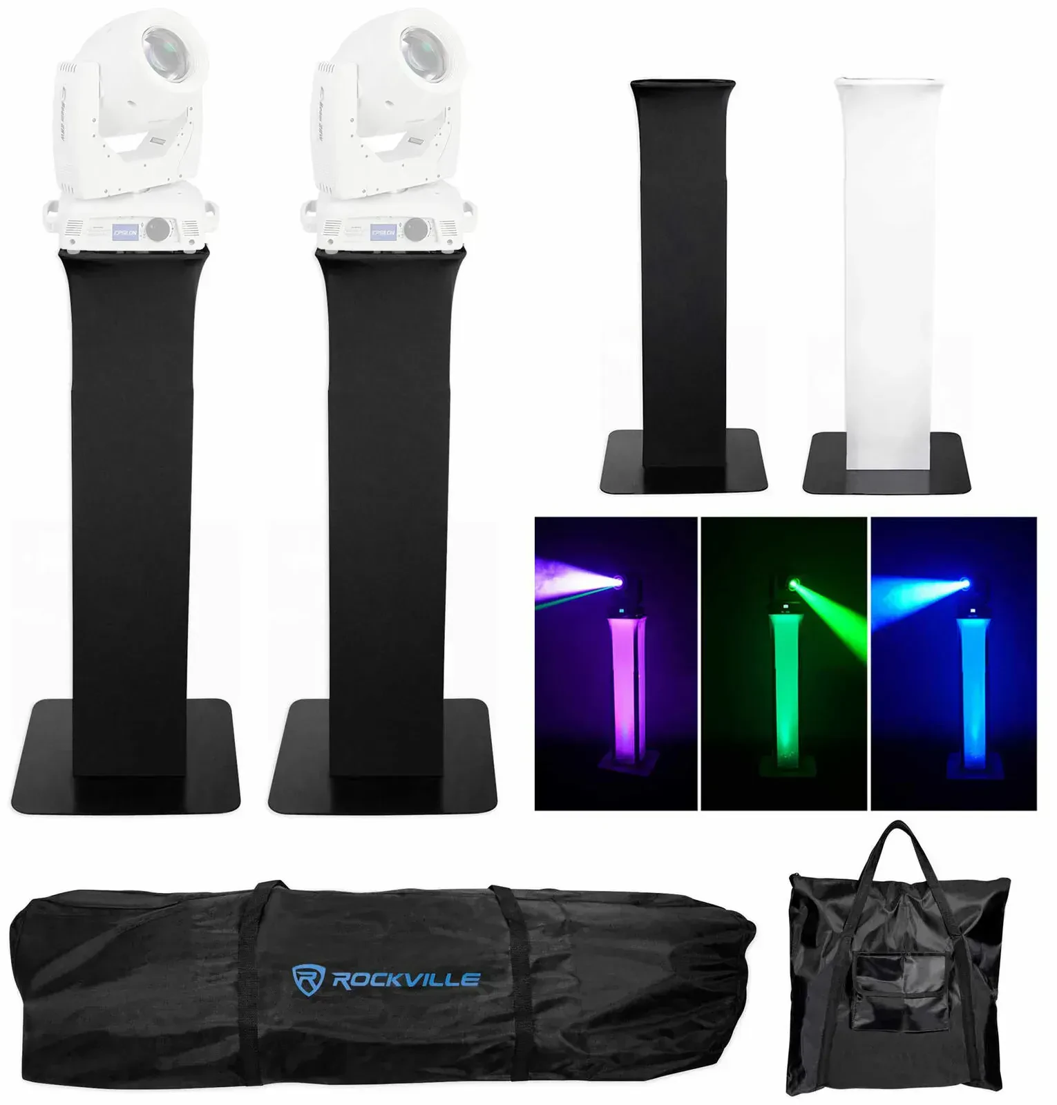 Стойка для световых приборов Rockville RTP32B Epsilon E-Beam 2RW с аксессуарами (пара)