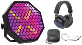 American DJ Vintage X RGB DMX Eye Candy Amber Blinder Effect Light+Headphones