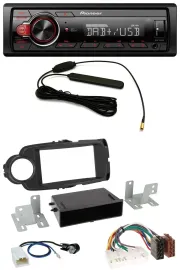 Pioneer MP3 DAB 1DIN AUX USB Autoradio für Toyota Yaris (11-14) - schwarz
