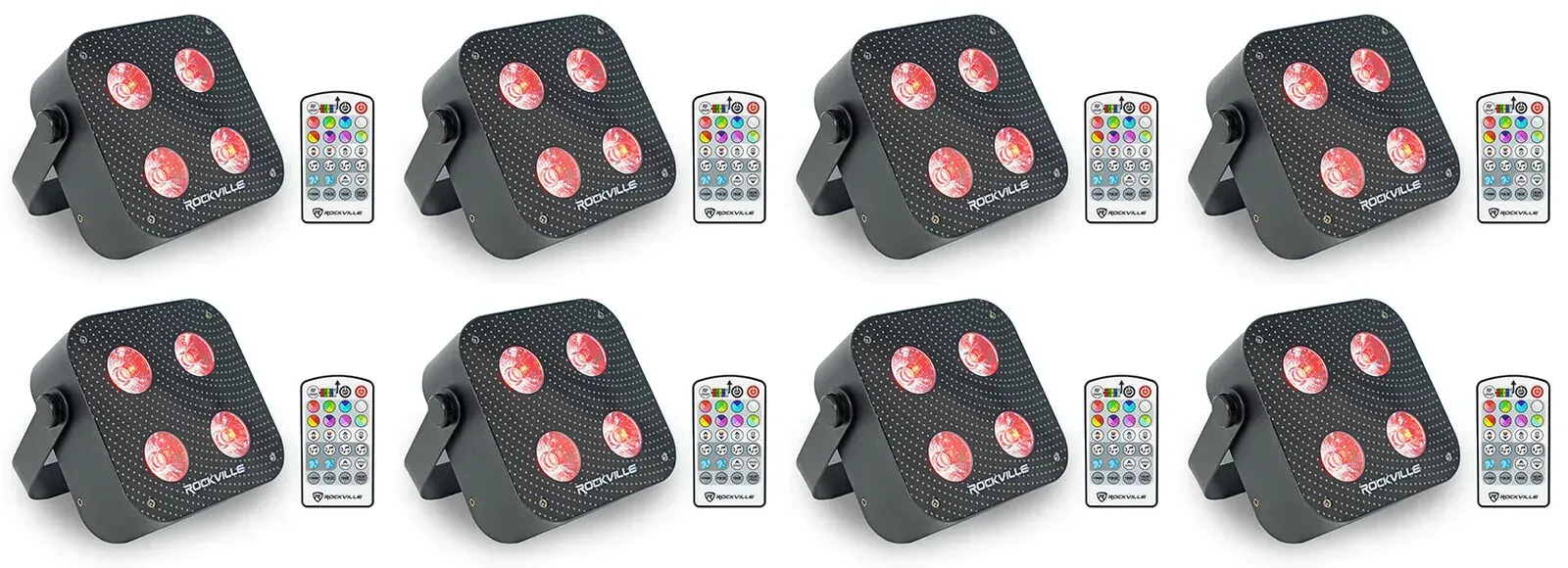 Светодиодный прибор Rockville MINI RF4 V2 Black (8 штук)