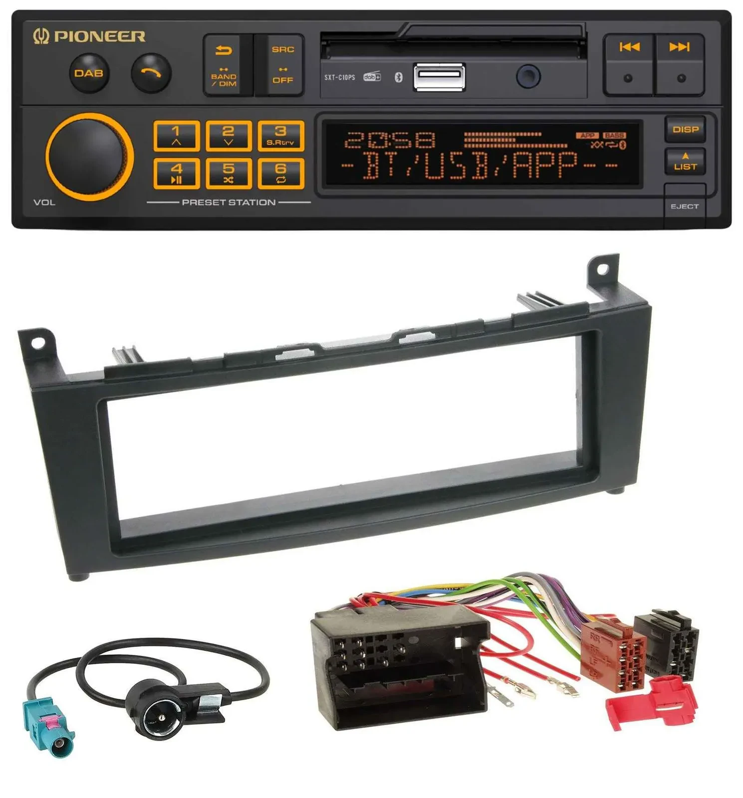 Pioneer DAB MP3 USB Bluetooth Autoradio für Mercedes C-Klasse W204 ab 2007