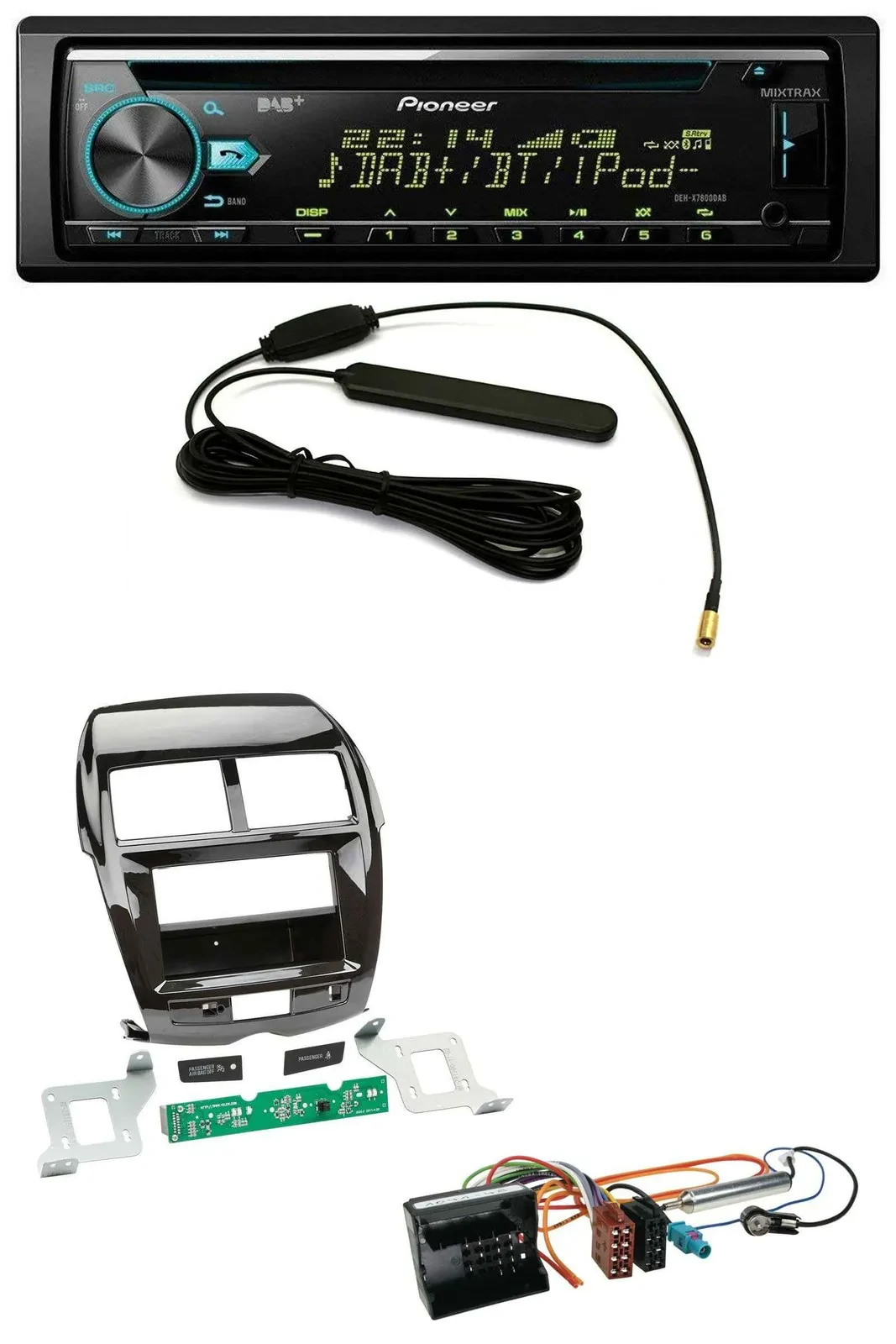 Автомагнитола Pioneer CD/MP3, DAB, USB, AUX для Citroen C4 Aircross и Mitsubishi ASX