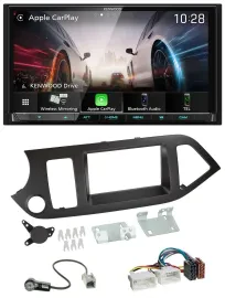 Kenwood MP3 2DIN USB DAB Bluetooth Autoradio für Kia Picanto ab 11 ohne Start-St