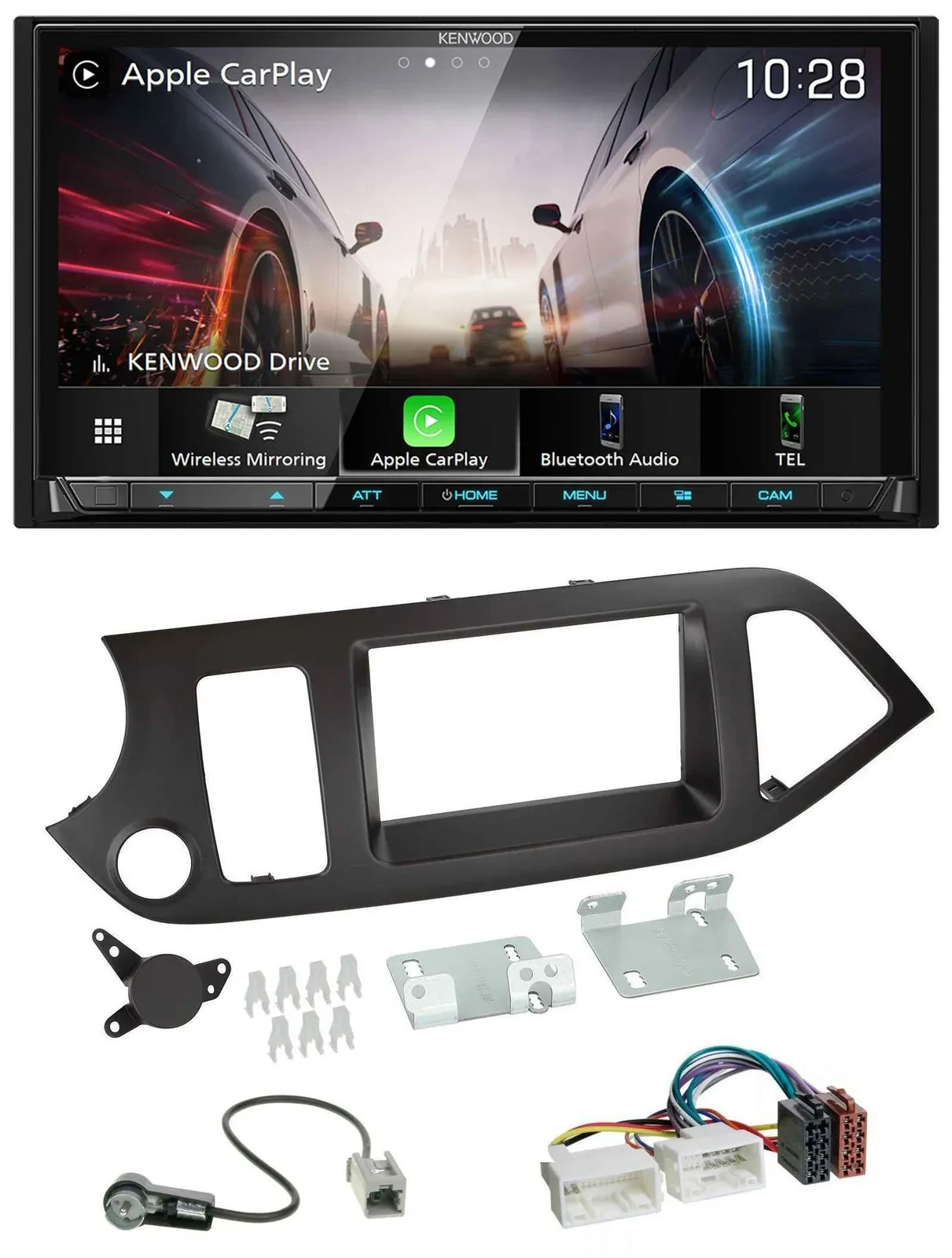 Kenwood MP3 2DIN USB DAB Bluetooth Autoradio für Kia Picanto ab 11 ohne Start-St