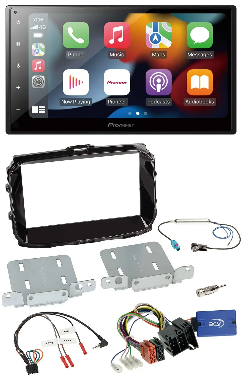 Автомагнитола для Alfa Giulietta Pioneer DAB, Bluetooth, 2DIN, USB, ISO