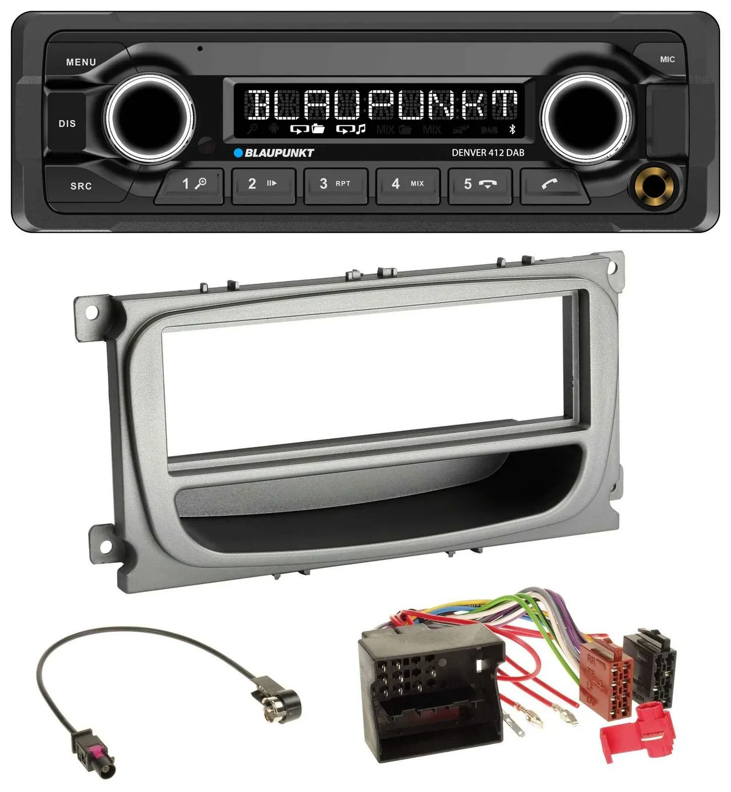 Blaupunkt Bluetooth DAB MP3 USB Autoradio für Ford Focus Galaxy C-Max ab 2007 si