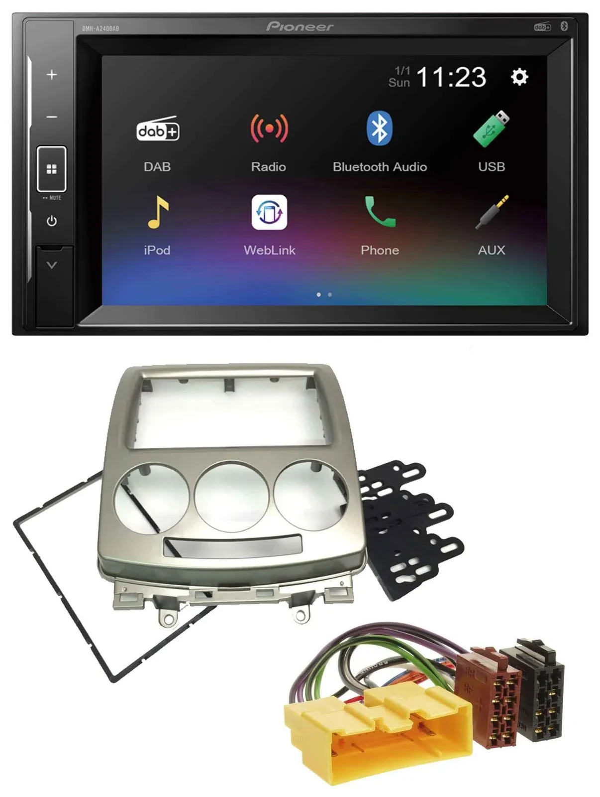 Pioneer DAB MP3 2DIN Bluetooth USB Autoradio für Mazda 5 (CR, 2005-2010)
