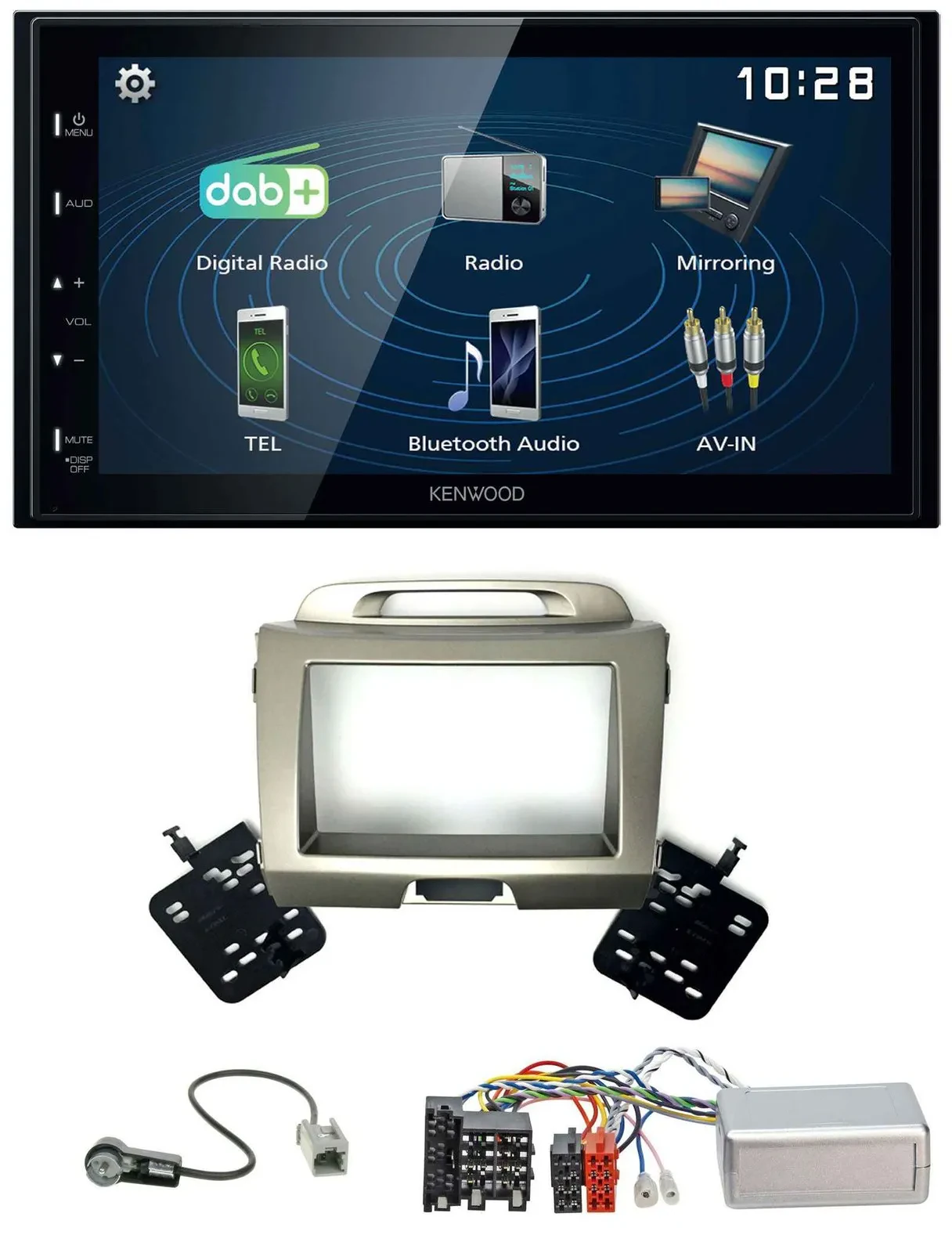 Kenwood 2DIN Bluetooth Lenkrad USB DAB Autoradio für Kia Sportage 3 2010-2015 si