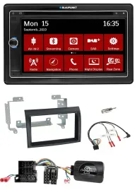 Blaupunkt TMC USB Lenkrad Bluetooth DAB 2DIN Navigation für Citroen Peugeot Fiat