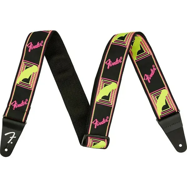 Гитарный ремень Fender Neon Monogrammed Strap Yellow and Pink 2 in.