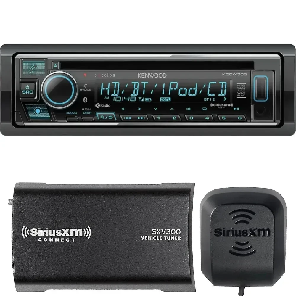 Автомагнитола Kenwood eXcelon KDC-X705, CD, с тюнером SiriusXM SXV300V1 (набор, 2 шт.)