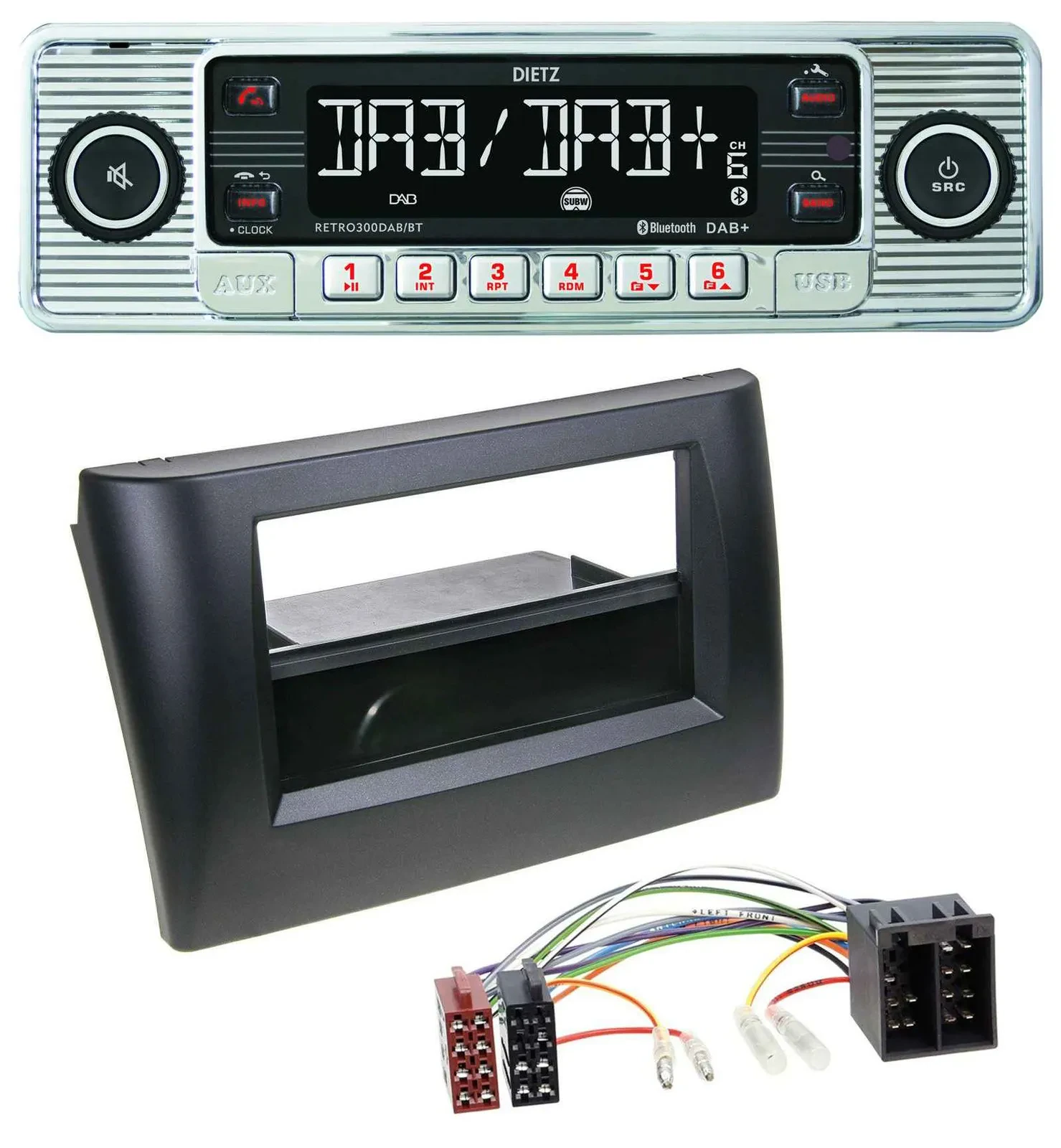 Dietz Bluetooth MP3 DAB USB Autoradio für Fiat Stilo 192 01-08 Ablagefach