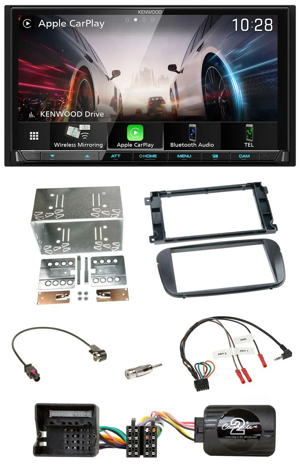 Kenwood Lenkrad 2DIN USB DAB Bluetooth Autoradio für Ford Focus C Max Galaxy Pro