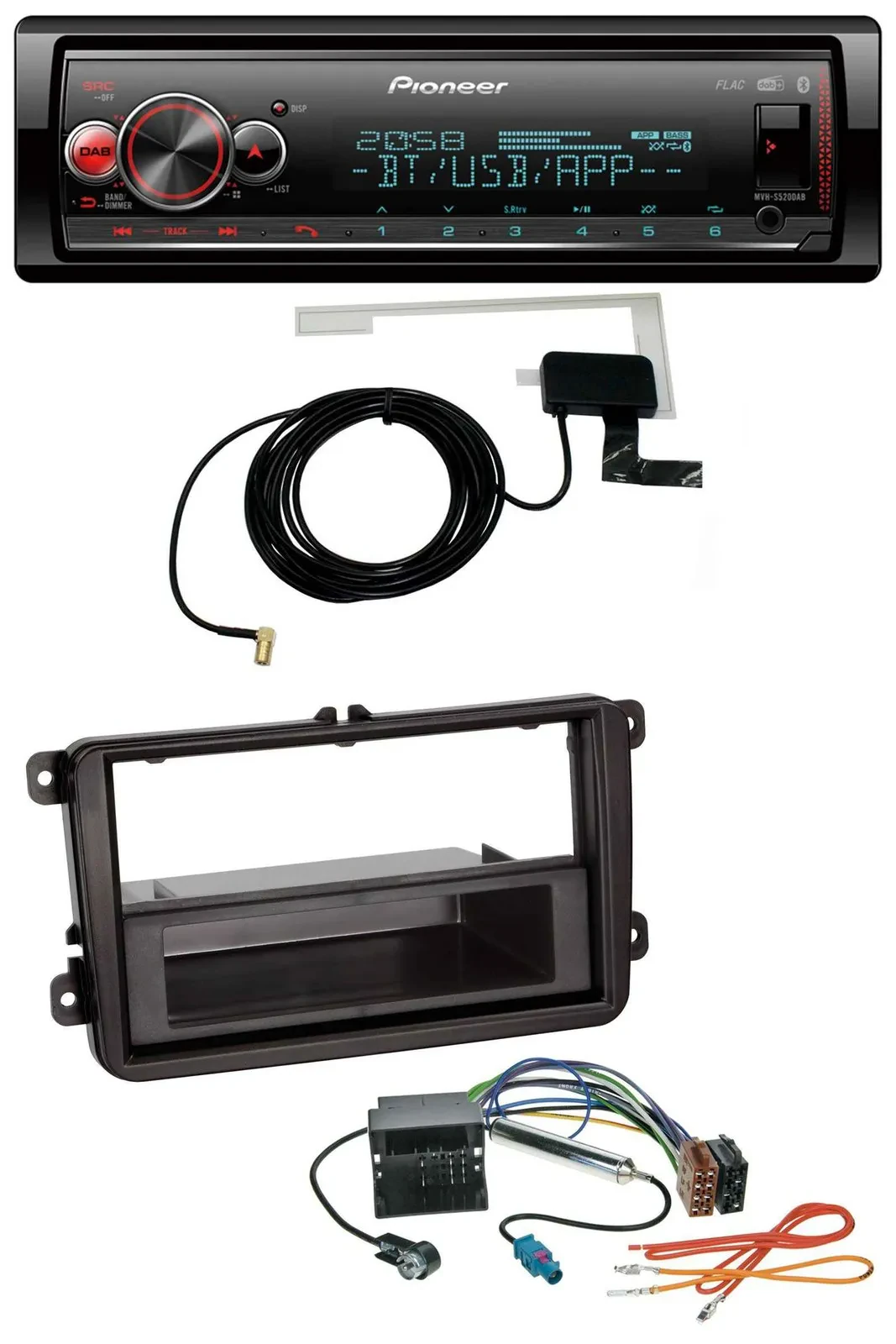 Pioneer Bluetooth DAB USB MP3 Autoradio für Skoda Praktik / Superb / Yeti