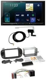 Pioneer 2DIN DAB USB MP3 Bluetooth Autoradio für Fiat 500 bis 2012 schwarz soft