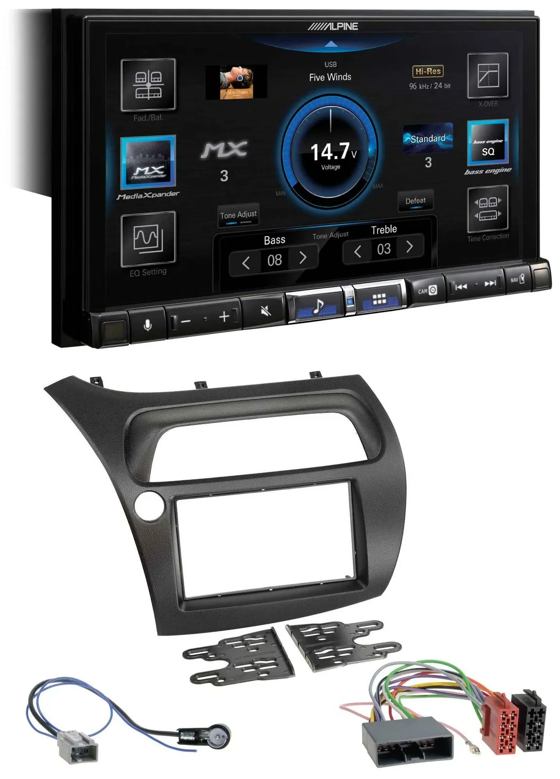 Автомагнитола для Honda Civic (2006–2012) Alpine 2-DIN DAB USB Bluetooth MP3
