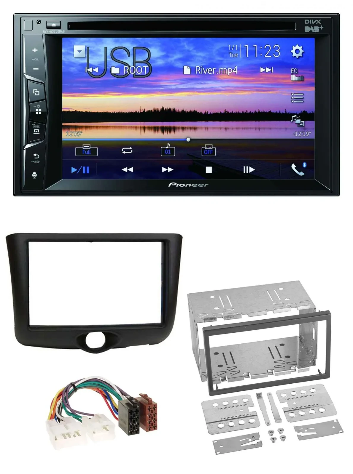 Автомагнитола Pioneer для Toyota Yaris (1999–2003) 2DIN, Bluetooth, USB, DVD, DAB, MP3