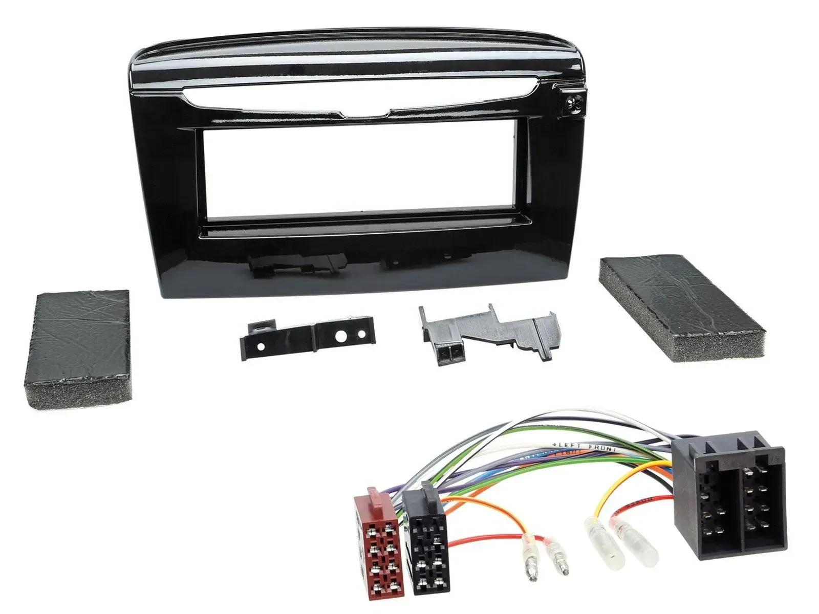 Einbauset DIN Autoradio für Lancia Y ab 12 schwarz glänzend