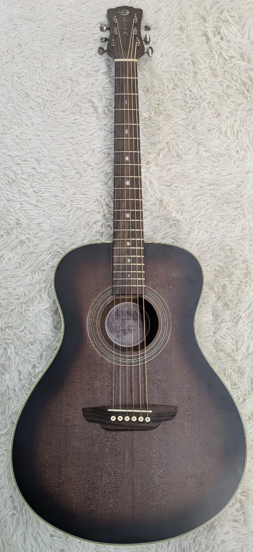 Luna Art Vintage Folk Size Solid Spruce Top Distressed Acoustic Guitar