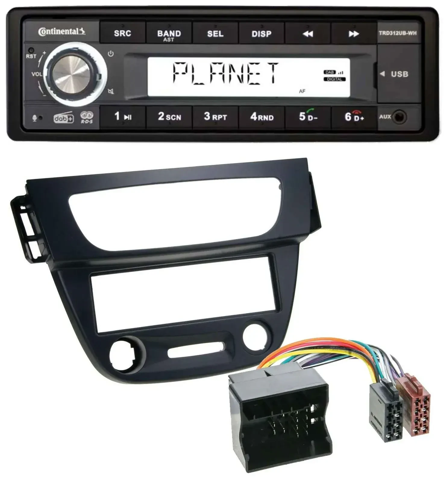 Continental USB 1DIN AUX DAB MP3 Autoradio für Renault Megane 3 09-14 Quadlock s