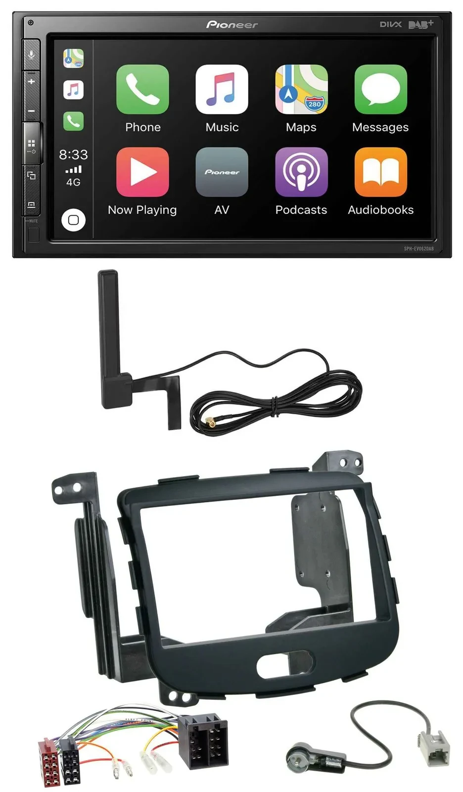 Pioneer USB 2DIN Bluetooth DAB MP3 Autoradio für Hyundai i10 08-13 Rubber Touch