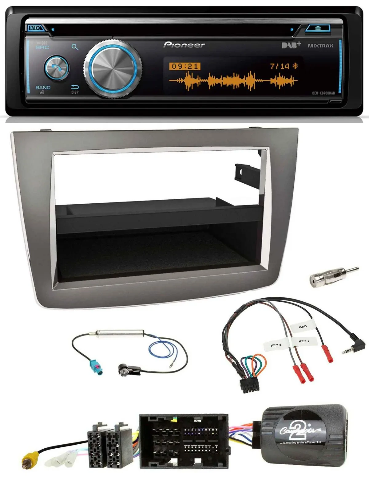 Pioneer Lenkrad DAB USB CD Bluetooth Autoradio für Alfa Mito 2014-2018 955 silbe