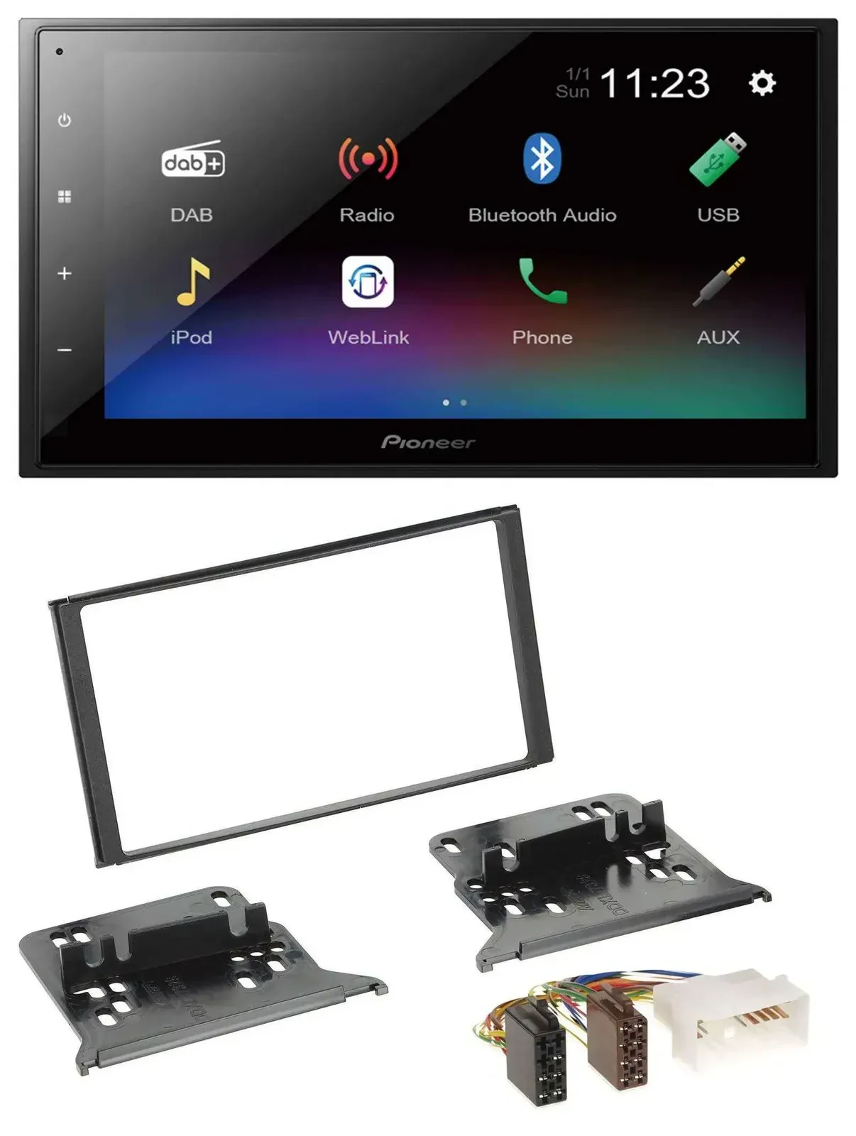 Автомагнитола Pioneer 2 DIN, USB, Bluetooth, DAB, MP3 для Kia Sorento BL (2006–2009)