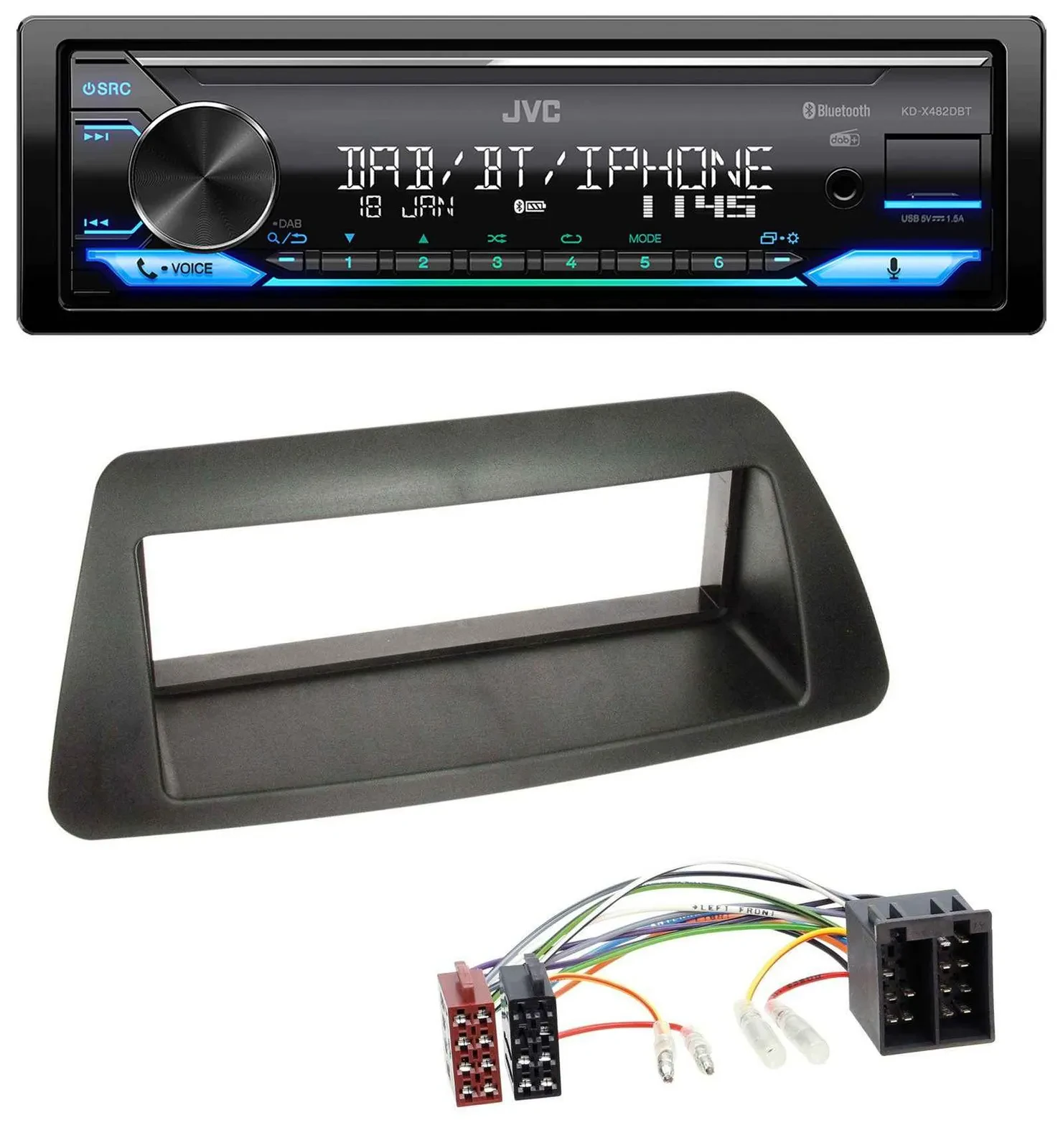 JVC Bluetooth DAB USB MP3 Autoradio für Fiat Bravo Brava Marea Marea-Weekend