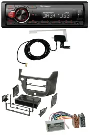 Pioneer 1DIN MP3 DAB USB AUX Autoradio für Honda Jazz (ab 2009) dunkelgrau
