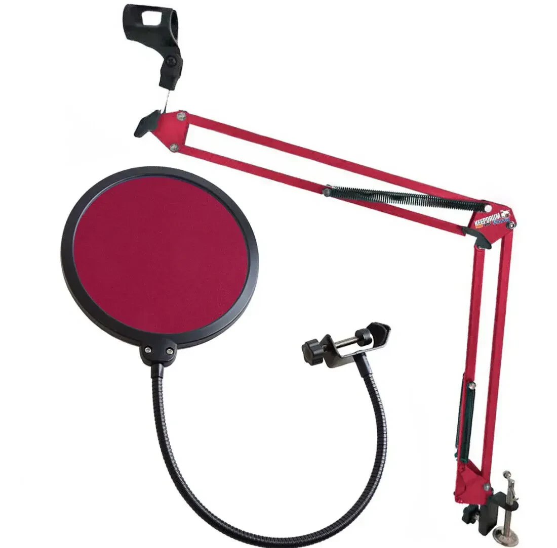 Стойка для микрофона keepdrum NB35 RD Red с поп-фильтром