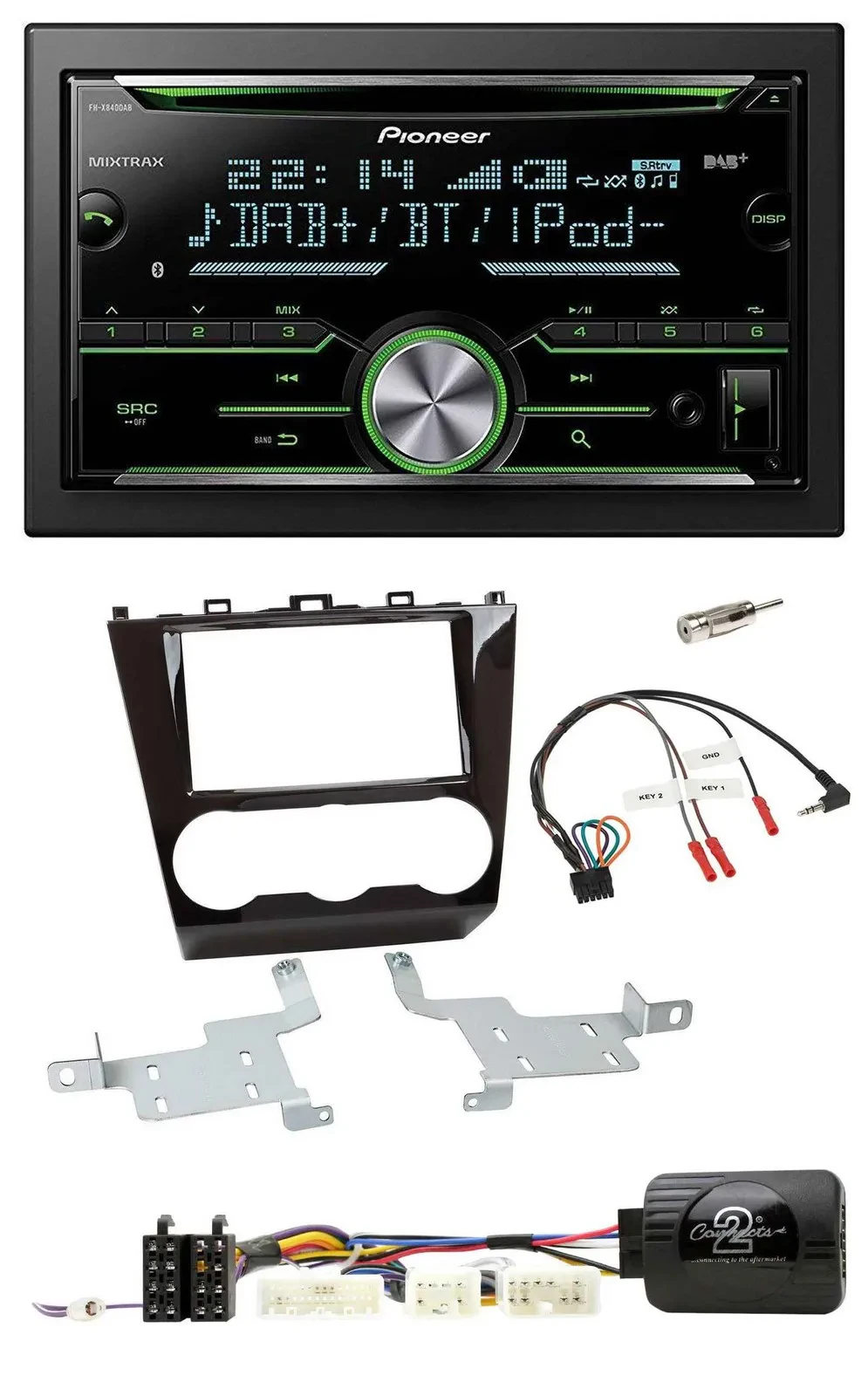 Pioneer Bluetooth Lenkrad DAB 2DIN USB CD Autoradio für Subaru Forester ab 2015