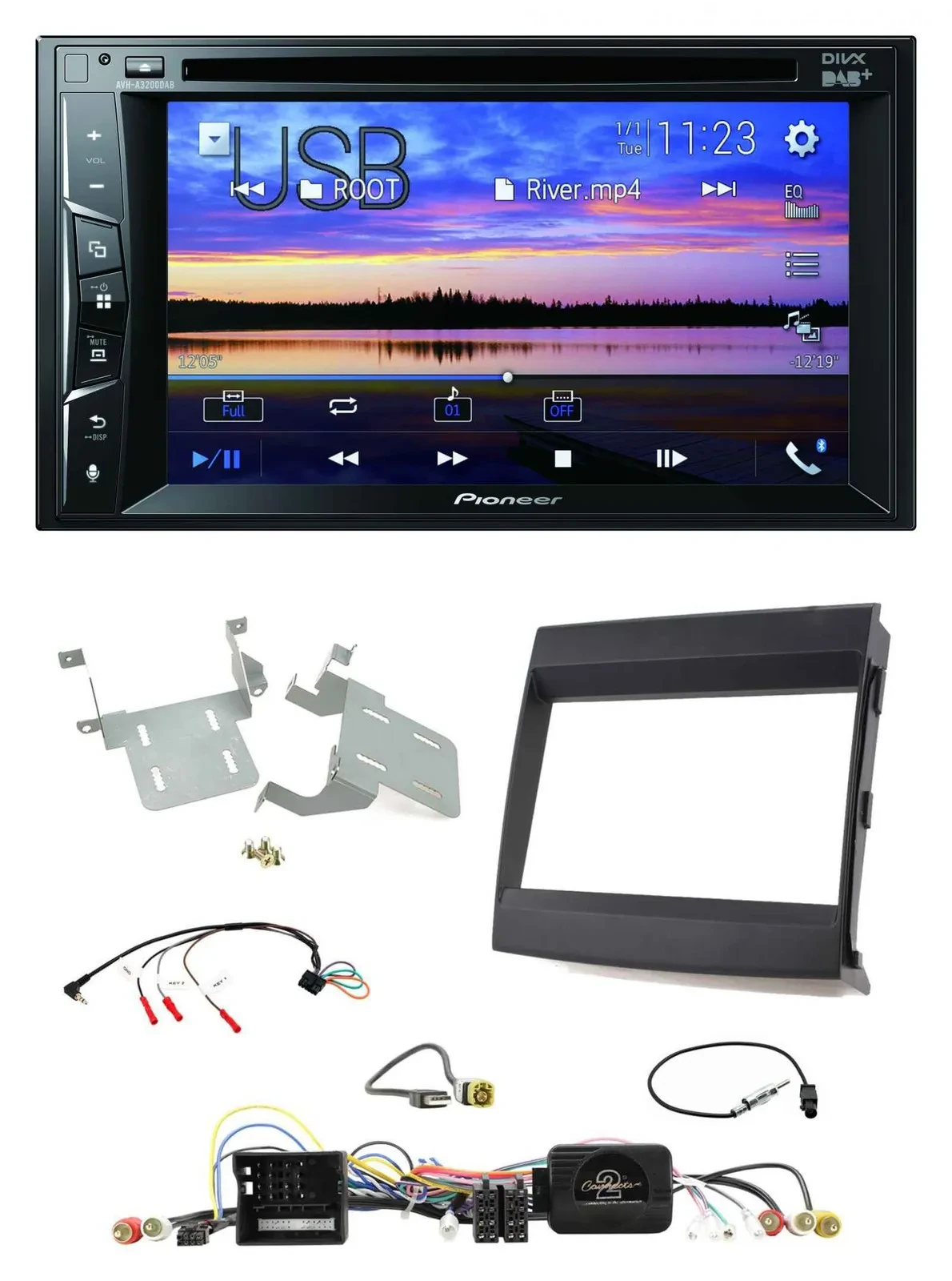 Pioneer Bluetooth 2DIN USB DVD DAB Lenkrad Autoradio für Porsche Cayenne 2011-20