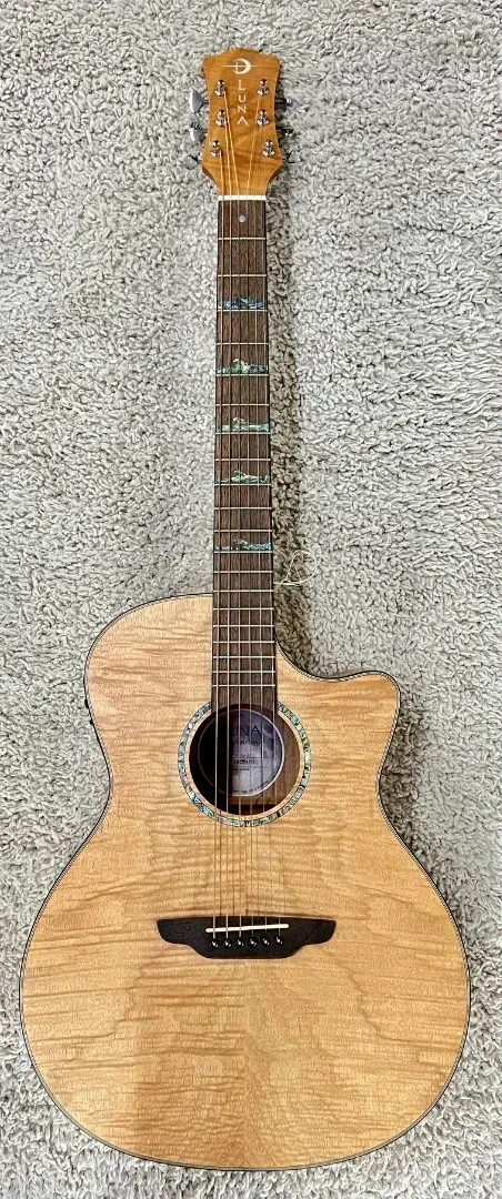 Luna Model HT EXM GCE High Tide Exotic Mahogany Grand Concert Acou/Elec Guitar