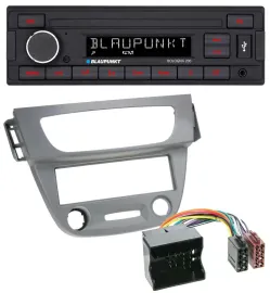 Blaupunkt MP3 AUX USB 1DIN Autoradio für Renault Megane 3 Quadlock 09-14 grau