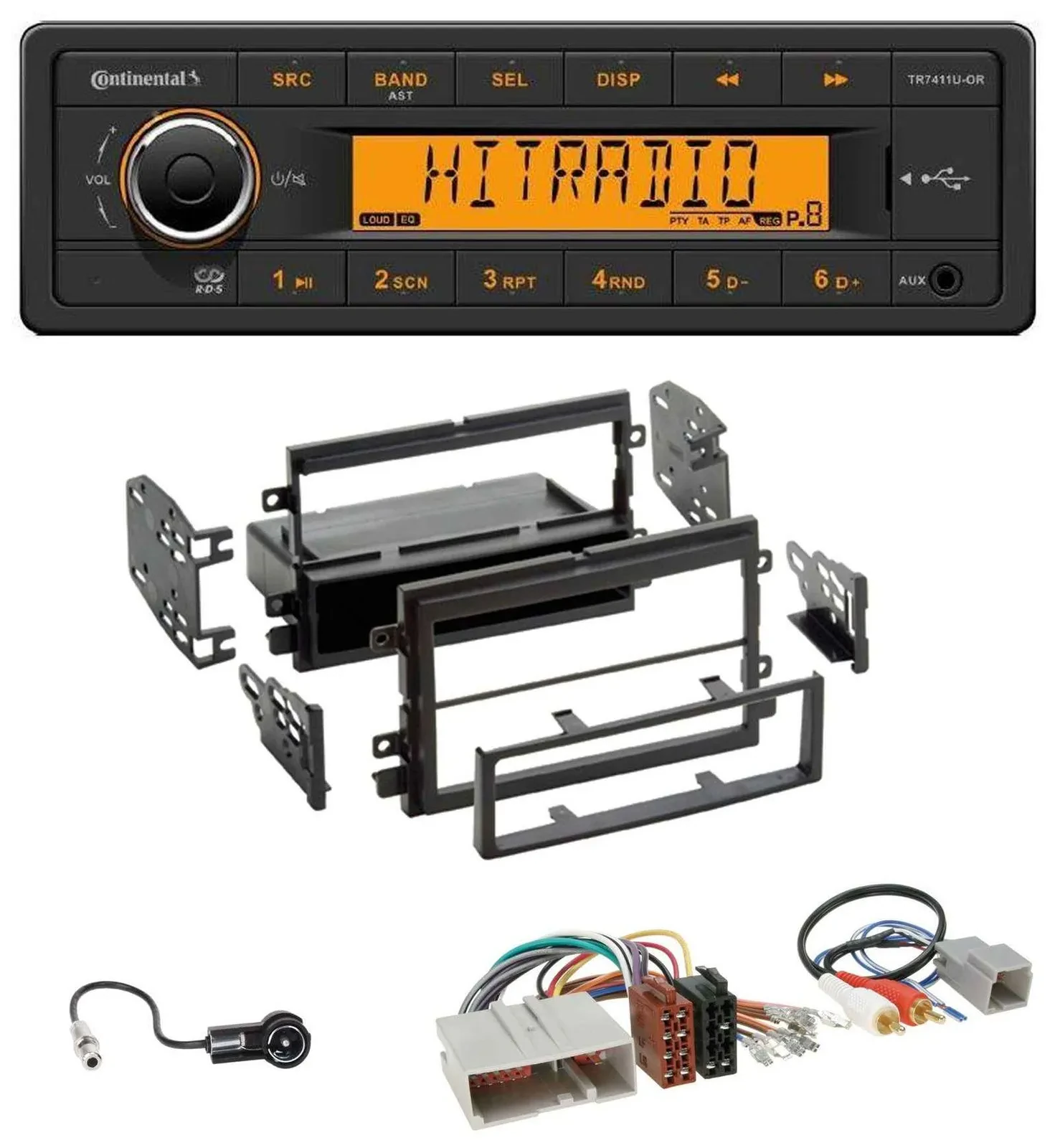Continental 1DIN USB AUX MP3 Autoradio für Ford Mustang, F150 (2004-2009)
