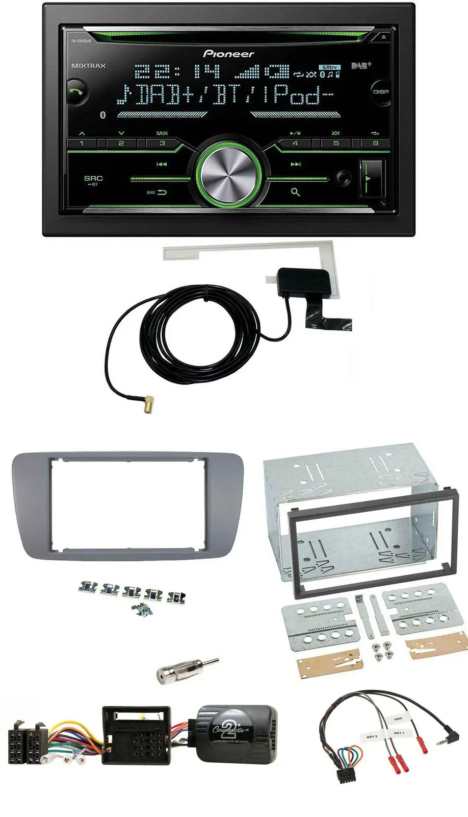 Автомагнитола для Seat Ibiza (с 2008) Pioneer 2DIN CD USB Bluetooth DAB с поддержкой кнопок на руле