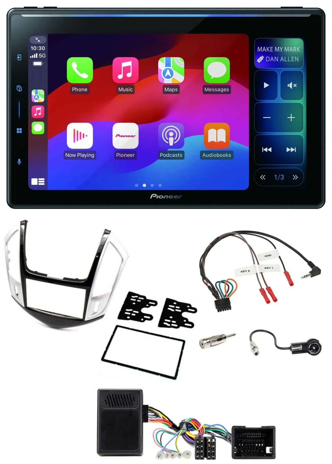 Pioneer Bluetooth DAB Lenkrad USB Autoradio für Chevrolet Cruze 2011-2016 silber