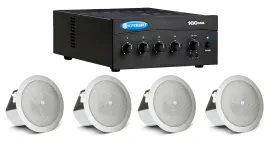 (4) JBL 3" 15w 70v In-Ceiling Speakers+Crown Amplifier For Hotel/Office/Diner
