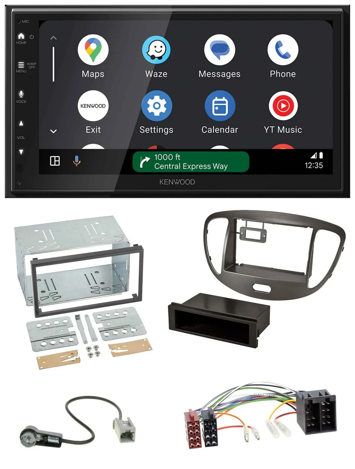 Kenwood DAB Bluetooth USB MP3 2DIN Autoradio für Hyundai i10 2008-13 dunkelsilbe