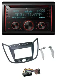 Pioneer 2DIN DAB MP3 Bluetooth USB CD Autoradio für Ford C-Max (ab 10) grau