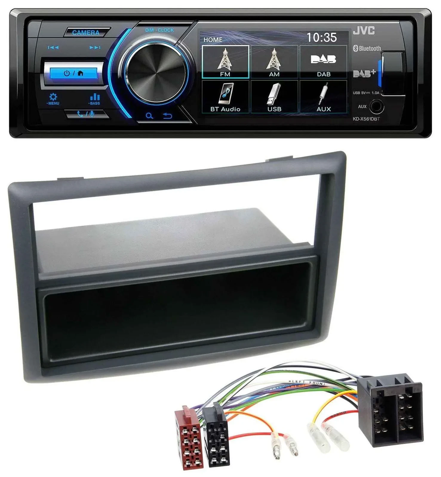 JVC Bluetooth MP3 USB DAB Autoradio für Renault Megane Scenic ab 07 schwarz