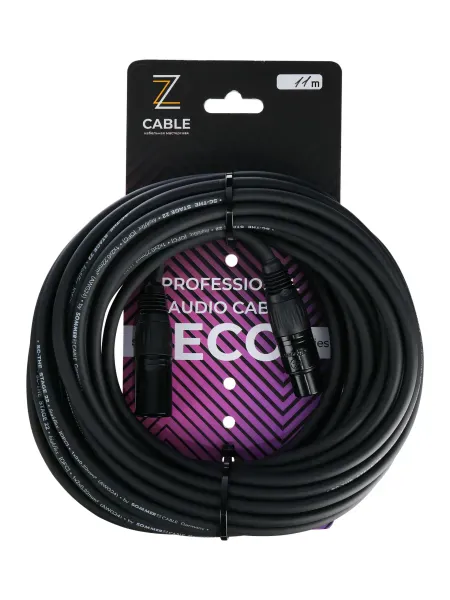 Микрофонный кабель ZZcable E1-XLR-M-F-1100-0 Black 11 м